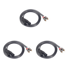3Pièces Câble Audio Dual Xlr Male Noir Durable Pour Appareils Son
