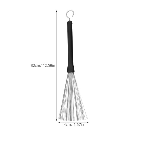 2Pcs Retractable Loop-End Drum Brushes Steel Wire Metal Black Cleaning 2