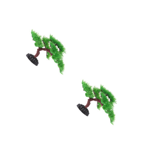 2Pièces Décor Plantes Aquarium Multi Usage Matériau Sécurisé Naturel