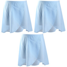 3Pcs Sky-Blue Skirts for Girls Soft Ballet Dancing Skirts for Party