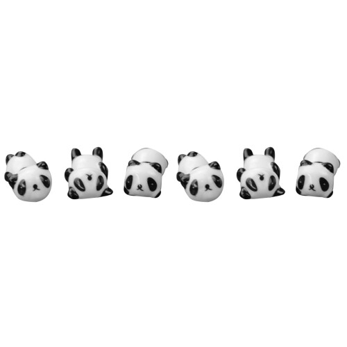 6Pcs Ceramic Panda Chopstick Holders Multi Color Pillows