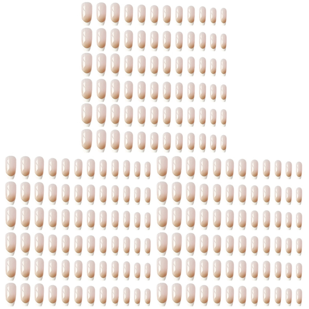 Inoomp Beige 216Pcs Fake Nails Kit Press On Nails For Women Stylish Nail Art