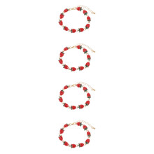 4Pcs Delicate Multi-Color Fruit Bracelet for Women Stylish Zinc Alloy