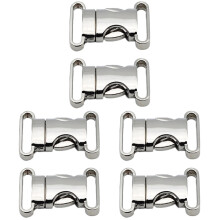 6Pcs Metal Buckle Belt Silver Buckles for Bags Side Release Design