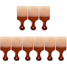 9Pcs Durable Brown Hair Comb Portable Wide Teeth Massage Hair Tool