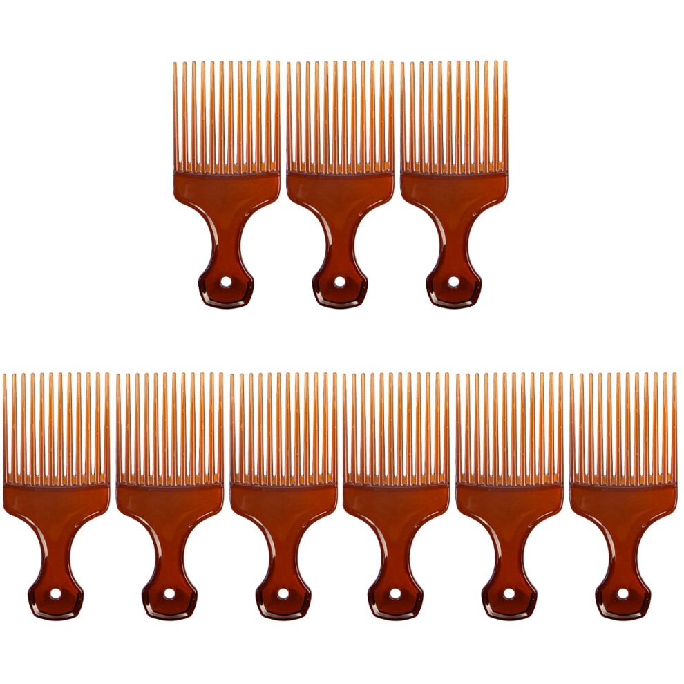 Artibetter Unisex Brown 9Pcs Durable Hair Comb Portable Wide Teeth Massage Hair Tool