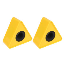 6Pcs ABS Microphone Logo Flags Yellow Triangle for Mic Station Use