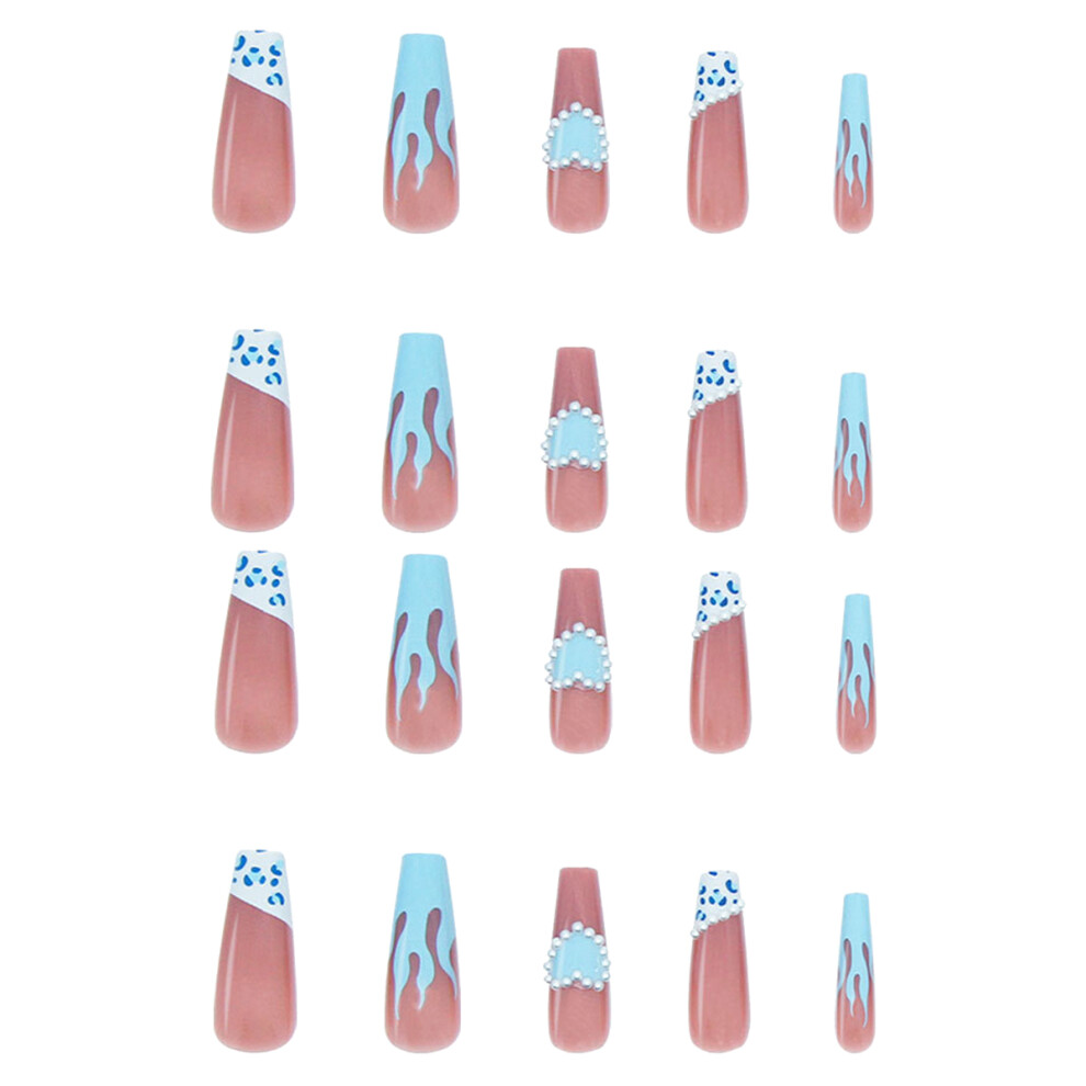 Inoomp Multi Color Long False Nail Tips Durable Abs Material Fake Nails