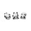 6Pcs Ceramic Panda Chopstick Holders Multi Color Pillows 2