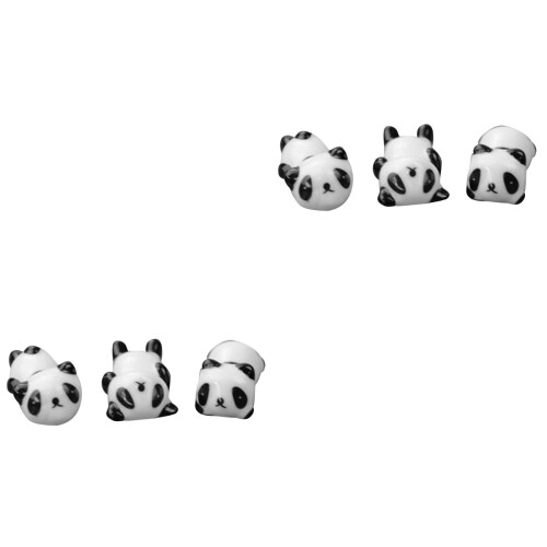 6Pcs Ceramic Panda Chopstick Holders Multi Color Pillows 2