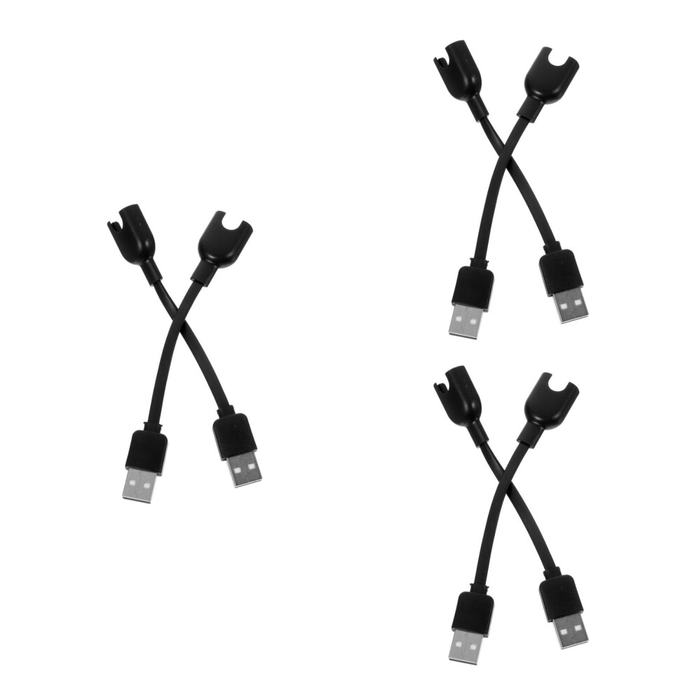 6Pcs Charger Cord Wire Usb Fast Transfer Cable For Smartwatch Black 3713322528394
