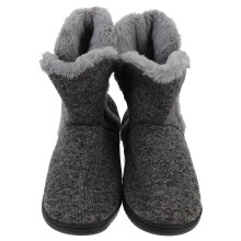 2Pairs Grey Home Boots Men Winter Warm Flat Bottom Non-Slip Slippers
