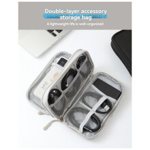 Data Cable Storage Bag Power Charging Cable Bag Box Digital Storage Bag U Disk Headphone Hard Drive Storage Box Grey