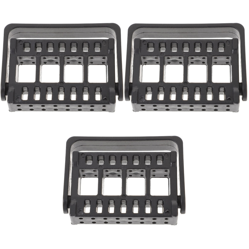 Black 3Pcs Manicure Organizer With 16-Hole Nail Grinding Head Holder