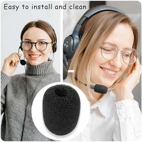 100PCS Foam Microphone Windscreen, Size Lapel Headset Mic Foam Covers for Headset Microphone 36x16x5mm 2