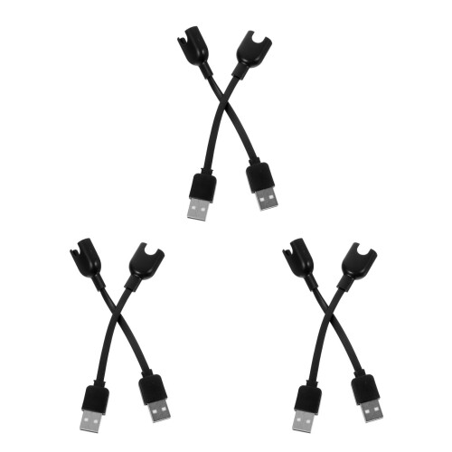 6Pcs Charger Cord Wire USB Fast Transfer Cable for Smartwatch Black 1
