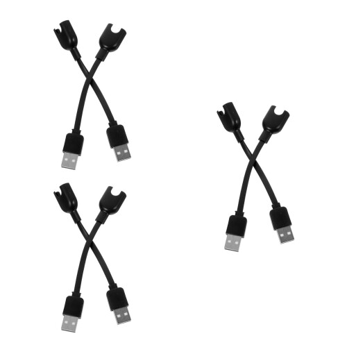 6Pcs Charger Cord Wire USB Fast Transfer Cable for Smartwatch Black 2