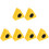 6Pcs ABS Microphone Logo Flags Yellow Triangle for Mic Station Use 2