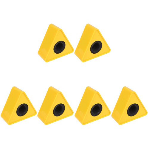6Pcs ABS Microphone Logo Flags Yellow Triangle for Mic Station Use 1