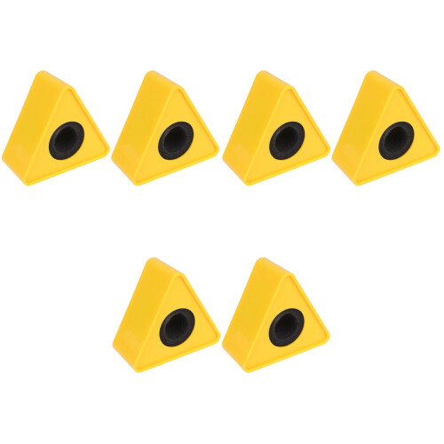 6Pcs ABS Microphone Logo Flags Yellow Triangle for Mic Station Use 2