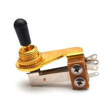 Interrupteur à Bascule 3 Voies pour Guitare Électrique, Sélecteur de Microphone en Métal, Pointe en Métal, Type L, Doré.