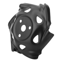 Tuinonkruidbak met gegolfde interface, duurzaam en slijtvast metalen maaiaccessoire voor efficiënt grasmaaien.