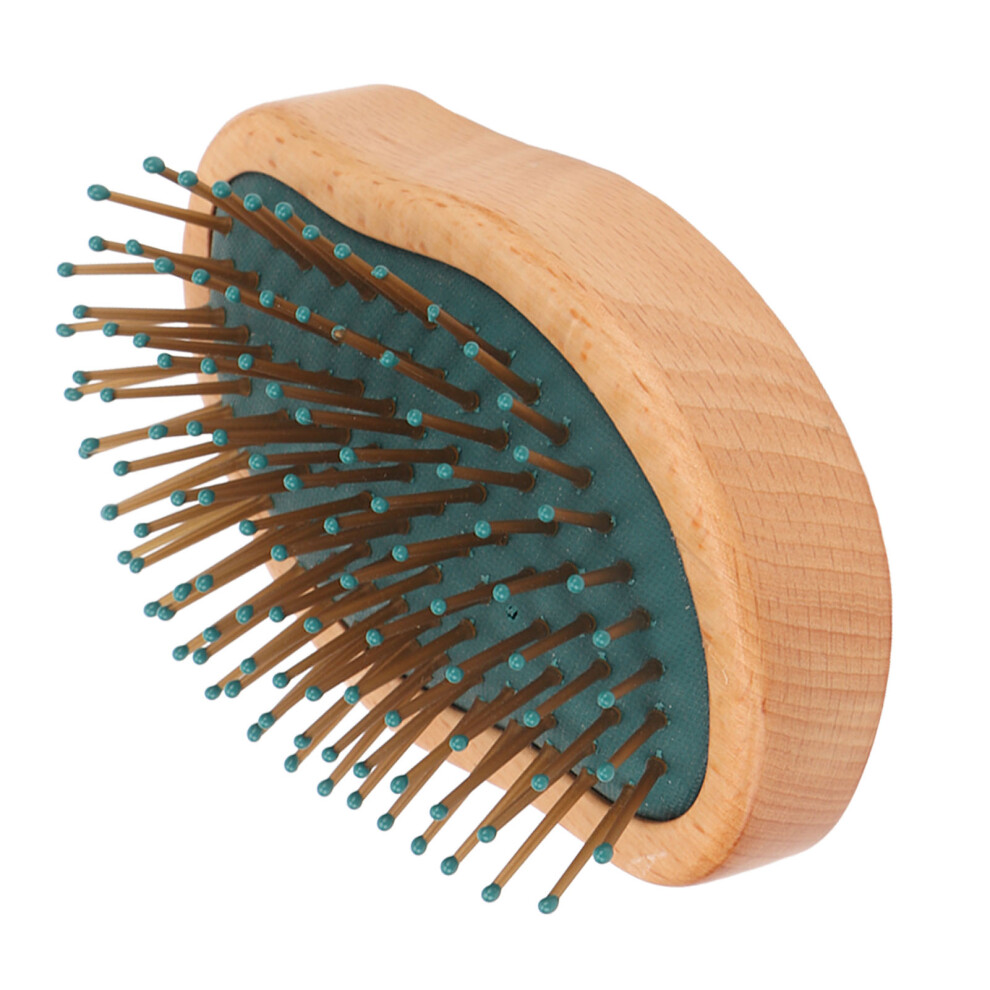 Wooden Massage Hair Brush For Scalp Wellness Colorful Pads Alloy Rhinestone Decoration Lightweight Design Suitable For Wet And Dry Hair