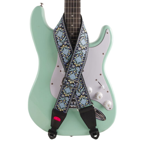 Axelremmar för Akustisk Gitarr, Broderade Axelremmar för Akustisk Gitarr, Elgitarrtillbehör, Blå 2