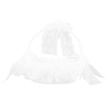 Cesto da damigella d'onore in pizzo fatto a mano, elegante e romantico, con manico pieghevole, accessori da sposa leggeri per la cerimonia.