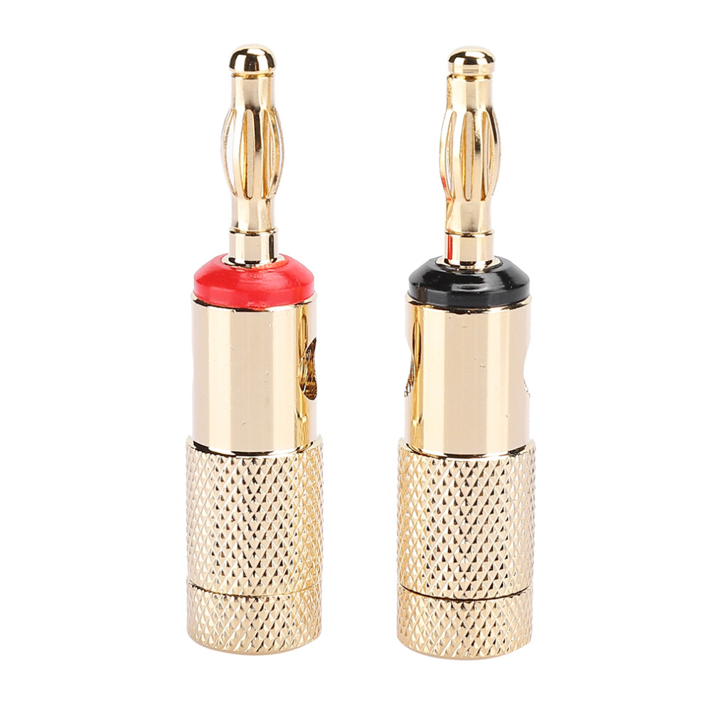 Plated Banana Plug Connector Kit Crispness Enhanced Sound Clarity Sturdy Construction Universal Speaker Wire Connectors For Hifi Enthusiasts Gold 9357860371735