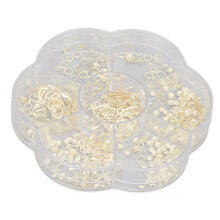 Décorations pour ongles en métal en forme de croissant de lune et d'étoile creuse, pour toutes les occasions, avec une finition en alliage