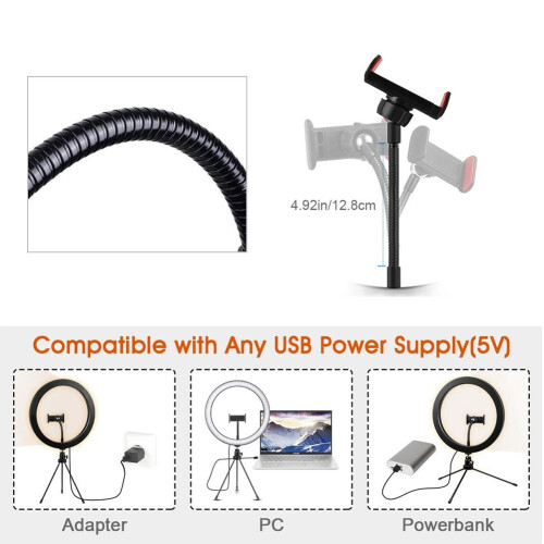 Ρυθμιζόμενος δακτύλιος LED με φόρτιση USB, 10 επίπεδα φωτεινότητας, 3 λειτουργίες 2