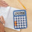 Calculator Office Calculators with Big Button, Standard Function Desktop Calculators, Pocket Basic Calculator for Home Deep Blue 8
