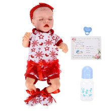 Christmas Gift Realistic Baby Doll Lifelike Reborn Dolls Soft And Comfortable Poseable Body Newborn Baby Doll Real Life Newborn Sleeping Smile Baby