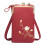 Mini Bolsa Transversal Vertical Feminina para Celular – Fecho de Clipe, 17,8 x 10,2 x 5 cm, Vinho, Compatível com iPhone e Android 5