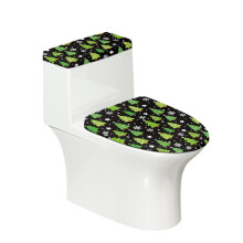 WC-Deckelbezug mit Weihnachtsbaummuster, weich, 2-teilig, dehnbar, passend für alle WC-Formen