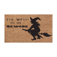 Tapete de porta de Halloween 60x40cm – Fantasma, Abóbora, Morcego, Caveira, Bruxa, Tapete antiderrapante de fibra de coco sintética para