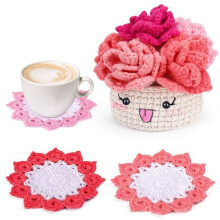 Crochet Kit for Beginners Colorful Cup Mat