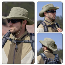 Unisex zonnehoed, vissershoed, waterdicht met UPF50+ UV-bescherming voor dames en heren, opvouwbare zonnehoed met brede rand voor vissen en wandelen.