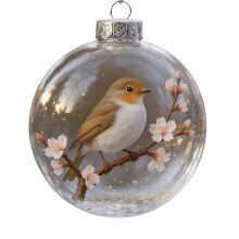 Kristallen glazen ornamentenset met vogelmotief – Geschikt voor kerstboom en kerstdecoratie