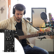 Prensa-acordes para guitarra – Auxiliar de acordes e ferramenta de aprendizado para iniciantes, compatível com todas as guitarras, preto