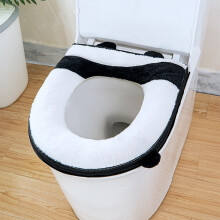 Ganzjahres-WC-Sitzbezug, weiches, gestricktes und waschbares WC-Kissen, universell passende WC-Matte für ganzjährigen Komfort (Weiß)