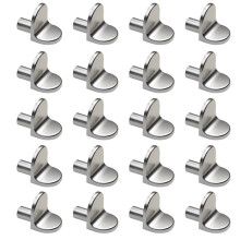 20 supports d'étagère (goujons, chevilles, chevilles, chevilles) de 5 mm en forme de L, pour armoire, couleur argent, usage polyvalent, en alliage