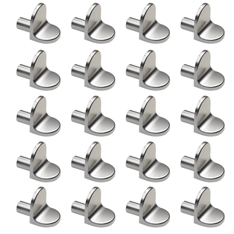 20X Shelf Support Studs Pegs Pins Plugs 5Mm L-Shaped Cabinet Bracket Silver Versatile Application Zinc Alloy Shelf Pins 9358459360703