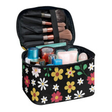 Make-up organizer tas met madeliefjespatroon en vakjes voor make-upborstels (22,5 x 16,5 x 15 cm), polyester, Friends Airport