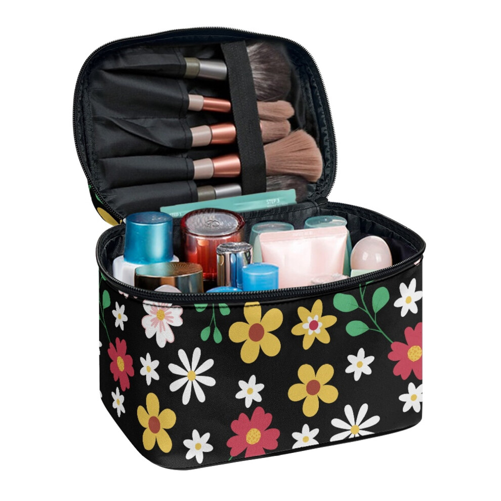 Makeup Organizer Bag with Brush Slots Polyester