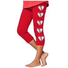 Yogabukser for jenter med baseballtrykk, avslappet sport, capri-mote, atletisk komfort