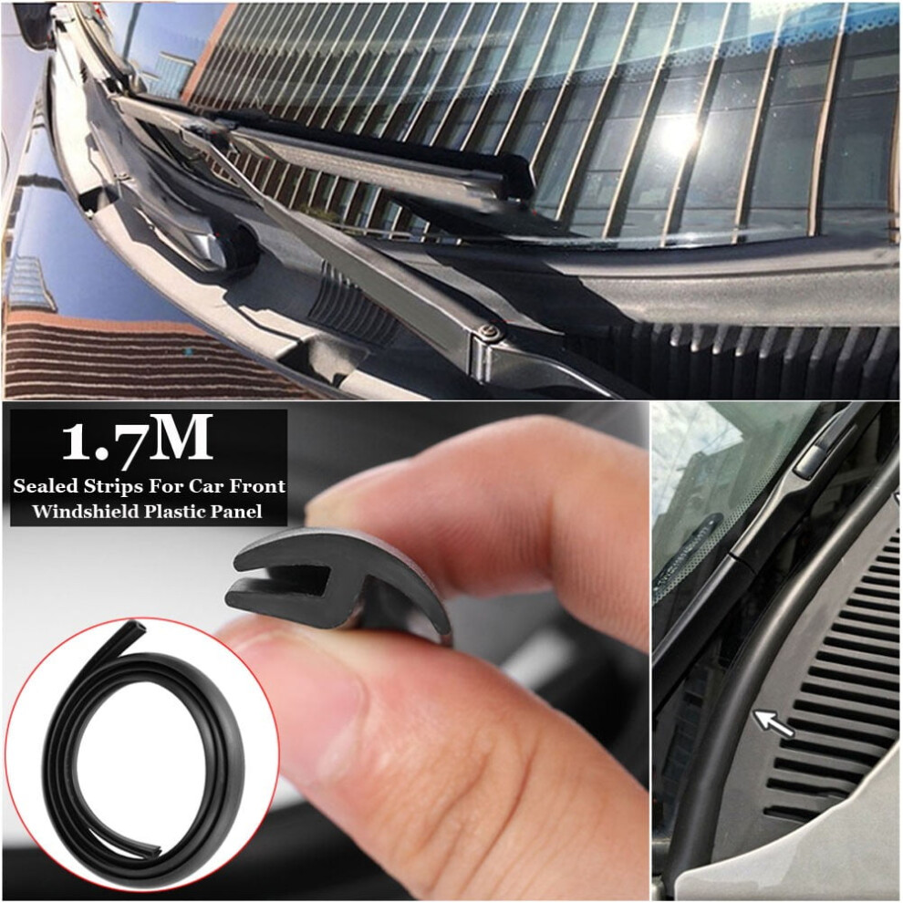 1.7M Front Windshield Panel Sealed Trim Noise Sound Insulation Rubber Sealing Strip Leakproof Weatherstrip Auto Anti Leak Strip 9358459362615