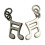 Music Note Charm Pack Metal Jewelry Accessory 6 pcs 2