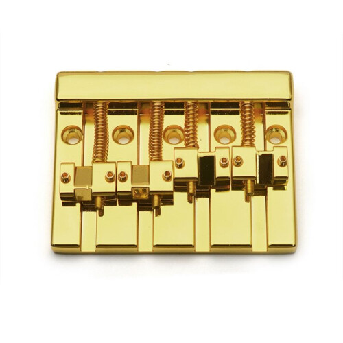Vintage 4 String Bass Bridge 82.3x63.5MM String Bottom Through String Spacing 19MM Bass Fixed Bridge Gold 2